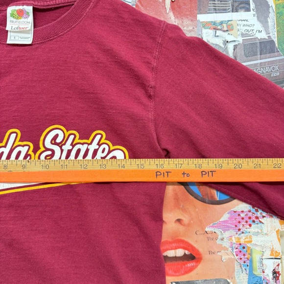 Fruit of the Loom Florida State‎ Seminoles Long Sleeve T Shirt Burgundy S - Picture 5 of 7